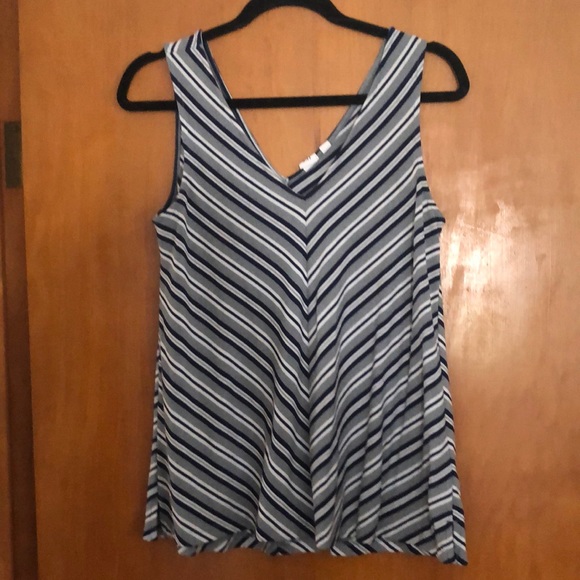 GAP Tops - Gap gray and blue double v tank